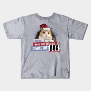 Cat Wants Box - Christmas Edition Kids T-Shirt